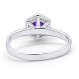 Solitaire Claw Prong Wedding Ring Simulated Cubic Zirconia 925 Sterling Silver