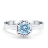 Solitaire Claw Prong Wedding Ring Simulated Cubic Zirconia 925 Sterling Silver