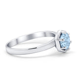 Solitaire Claw Prong Wedding Ring Simulated Cubic Zirconia 925 Sterling Silver