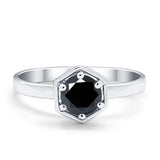 Solitaire Claw Prong Wedding Ring Simulated Cubic Zirconia 925 Sterling Silver