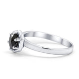 Solitaire Claw Prong Wedding Ring Simulated Cubic Zirconia 925 Sterling Silver