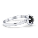 Solitaire Claw Prong Wedding Ring Simulated Cubic Zirconia 925 Sterling Silver