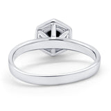 Solitaire Claw Prong Wedding Ring Simulated Cubic Zirconia 925 Sterling Silver