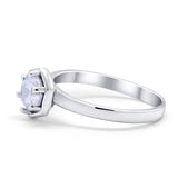 Solitaire Claw Prong Wedding Ring Simulated Cubic Zirconia 925 Sterling Silver