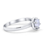Solitaire Claw Prong Wedding Ring Simulated Cubic Zirconia 925 Sterling Silver