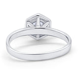 Solitaire Claw Prong Wedding Ring Simulated Cubic Zirconia 925 Sterling Silver