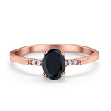 Art Deco Oval Wedding Ring Simulated Cubic Zirconia 925 Sterling Silver