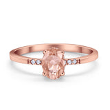 Art Deco Oval Wedding Ring Simulated Cubic Zirconia 925 Sterling Silver