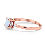 Art Deco Oval Wedding Ring Simulated Cubic Zirconia 925 Sterling Silver