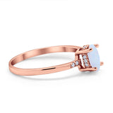 Art Deco Oval Wedding Ring Simulated Cubic Zirconia 925 Sterling Silver