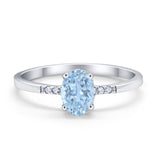 Art Deco Oval Wedding Ring Simulated Cubic Zirconia 925 Sterling Silver