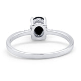 Art Deco Oval Wedding Ring Simulated Cubic Zirconia 925 Sterling Silver