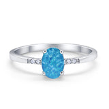 Art Deco Oval Wedding Ring Simulated Cubic Zirconia 925 Sterling Silver