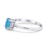 Art Deco Oval Wedding Ring Simulated Cubic Zirconia 925 Sterling Silver