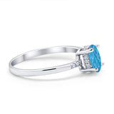 Art Deco Oval Wedding Ring Simulated Cubic Zirconia 925 Sterling Silver