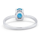 Art Deco Oval Wedding Ring Simulated Cubic Zirconia 925 Sterling Silver