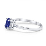 Art Deco Oval Wedding Ring Simulated Cubic Zirconia 925 Sterling Silver