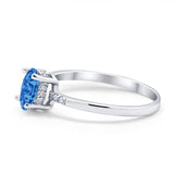 Art Deco Oval Wedding Ring Simulated Cubic Zirconia 925 Sterling Silver