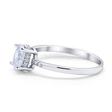 Art Deco Oval Wedding Ring Simulated Cubic Zirconia 925 Sterling Silver