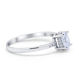 Art Deco Oval Wedding Ring Simulated Cubic Zirconia 925 Sterling Silver