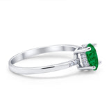 Art Deco Oval Wedding Ring Simulated Cubic Zirconia 925 Sterling Silver