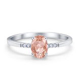 Art Deco Oval Wedding Ring Simulated Cubic Zirconia 925 Sterling Silver