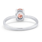 Art Deco Oval Wedding Ring Simulated Cubic Zirconia 925 Sterling Silver