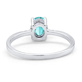 Art Deco Oval Wedding Ring Simulated Cubic Zirconia 925 Sterling Silver