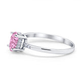 Art Deco Oval Wedding Ring Simulated Cubic Zirconia 925 Sterling Silver