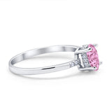 Art Deco Oval Wedding Ring Simulated Cubic Zirconia 925 Sterling Silver