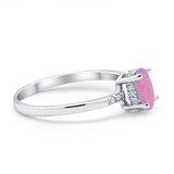 Art Deco Oval Wedding Ring Simulated Cubic Zirconia 925 Sterling Silver