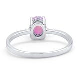 Art Deco Oval Wedding Ring Simulated Cubic Zirconia 925 Sterling Silver