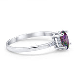 Art Deco Oval Wedding Ring Simulated Cubic Zirconia 925 Sterling Silver