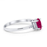 Art Deco Oval Wedding Ring Simulated Cubic Zirconia 925 Sterling Silver