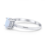 Art Deco Oval Wedding Ring Simulated Cubic Zirconia 925 Sterling Silver