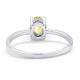 Art Deco Oval Wedding Ring Simulated Cubic Zirconia 925 Sterling Silver