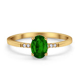 Art Deco Oval Wedding Ring Simulated Cubic Zirconia 925 Sterling Silver