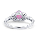 Art Deco Wedding Ring Bridal Round Simulated Cubic Zirconia 925 Sterling Silver