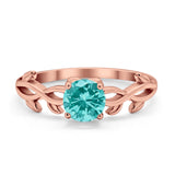 Solitaire Wedding Ring Round Simulated Cubic Zirconia 925 Sterling Silver