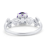 Solitaire Wedding Ring Round Simulated Cubic Zirconia 925 Sterling Silver