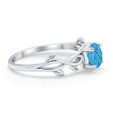 Solitaire Wedding Ring Round Simulated Cubic Zirconia 925 Sterling Silver