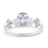 Solitaire Wedding Ring Round Simulated Cubic Zirconia 925 Sterling Silver