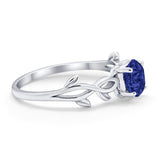 Solitaire Wedding Ring Round Simulated Cubic Zirconia 925 Sterling Silver