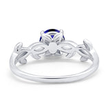 Solitaire Wedding Ring Round Simulated Cubic Zirconia 925 Sterling Silver
