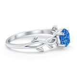 Solitaire Wedding Ring Round Simulated Cubic Zirconia 925 Sterling Silver
