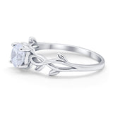 Solitaire Wedding Ring Round Simulated Cubic Zirconia 925 Sterling Silver