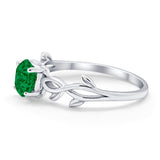 Solitaire Wedding Ring Round Simulated Cubic Zirconia 925 Sterling Silver