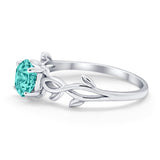 Solitaire Wedding Ring Round Simulated Cubic Zirconia 925 Sterling Silver