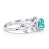 Solitaire Wedding Ring Round Simulated Cubic Zirconia 925 Sterling Silver