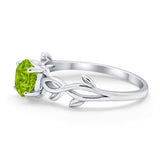 Solitaire Wedding Ring Round Simulated Cubic Zirconia 925 Sterling Silver